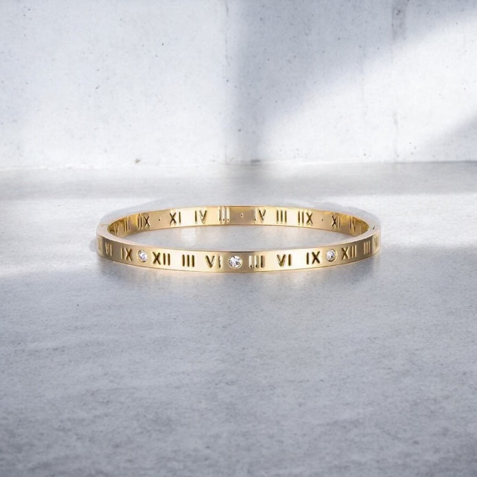 Titanium Steel Gold NUMERIC BRACELET  -SILVER (Copy)