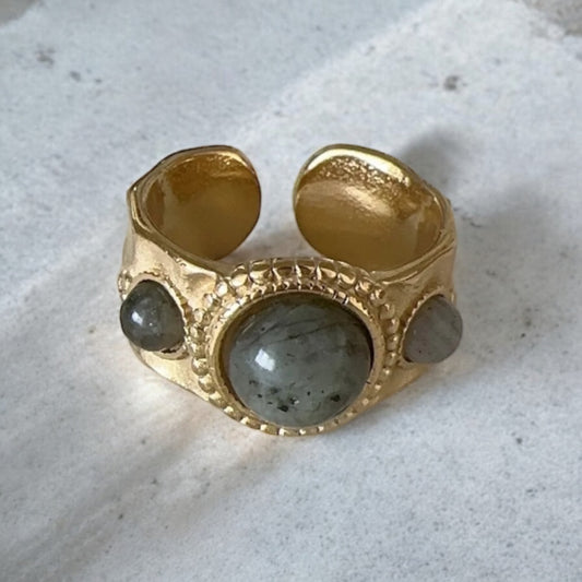 Vintage Black Natural Stone Rings