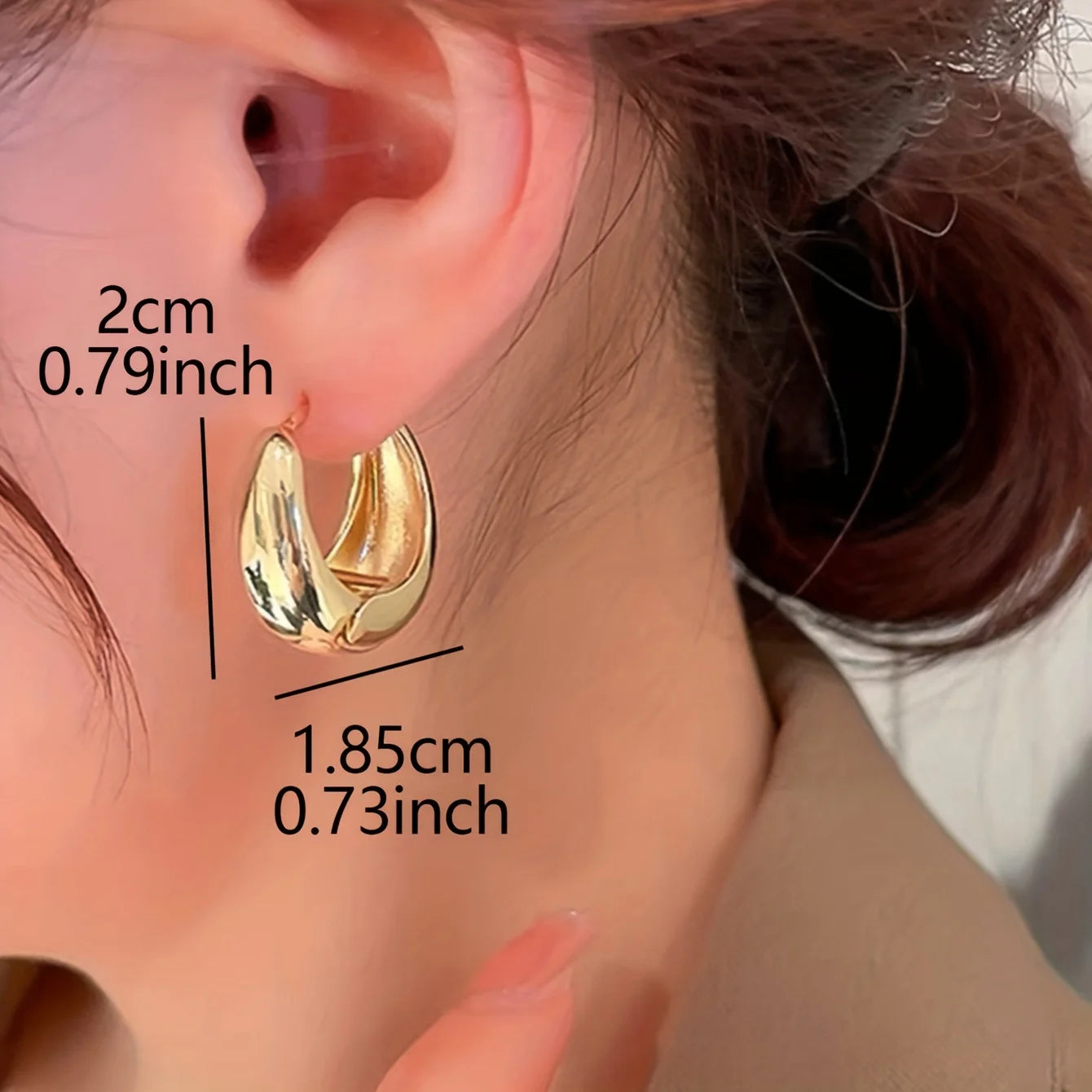 Geometric Ear Buckle Hoop - GOLD